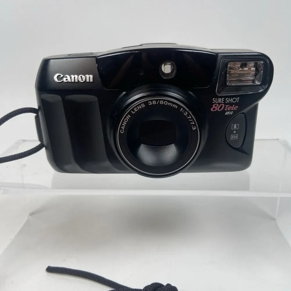 Canon Sure Shot 80 Tele Date 35mm Film Camera w/ Manual / New Battery - Tested
